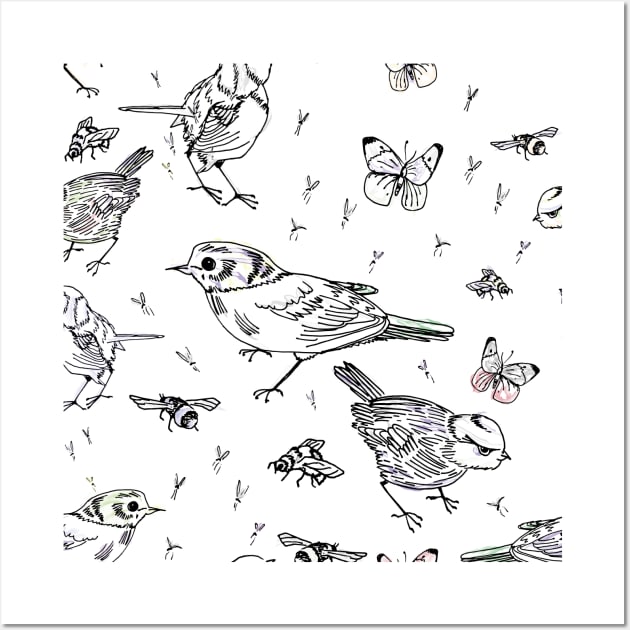 Garden birds Wall Art by craftcartwright